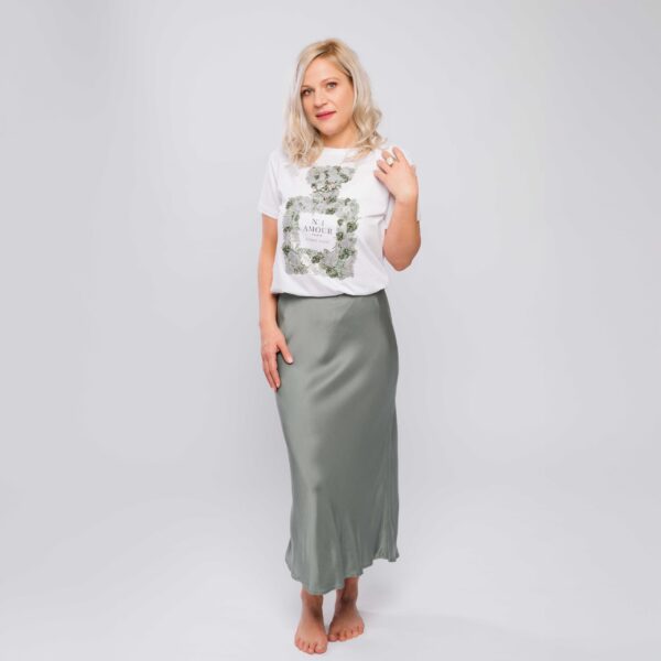 Elegantno satenasto midi krilo