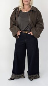 Jeans hlače z živalskim robom